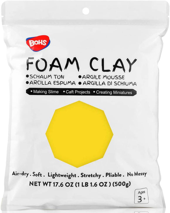 BOHS Super Light Slime & Modeling Clay, Air Dry, for Preschool Arts & Crafts,1.1 Pound/500Grams (Gold Yellow)