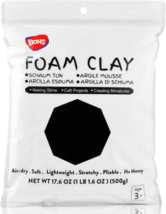 BOHS Modeling Foam Clay - Squishy,Soft, Air Dry -for School Project,Cosplay,Fake Bake, Slime Supplies-1.1 Lbs/ 500 Grams