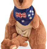 BOHS Plush Red Kangaroo with Australia Scarf and Detachable Joey - Huggable Soft Stuffed Mom and Baby Animals Toy- 11 Inches