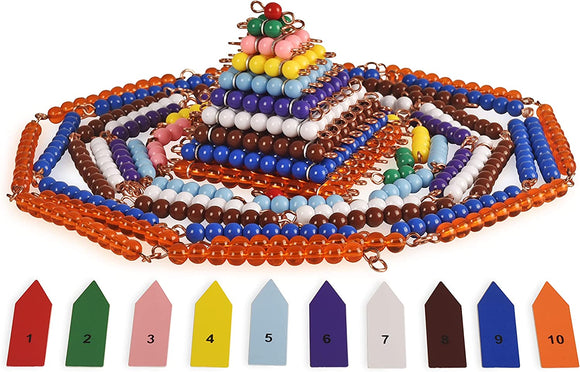 BOHS Montessori Bead Chains & Squares - Skip Counting,Multiplication & Square Number - Math Manipulatives Materials - Pre-K Learning Educational Toys