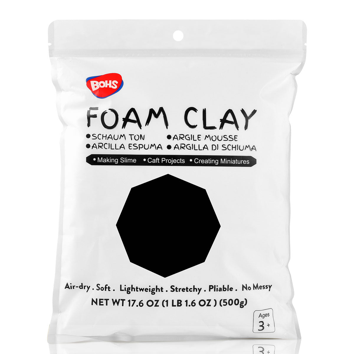 BOHS Black Modeling Foam Clay - Squishy,Soft, Air Dry -for School Proj –  BOHS Toys