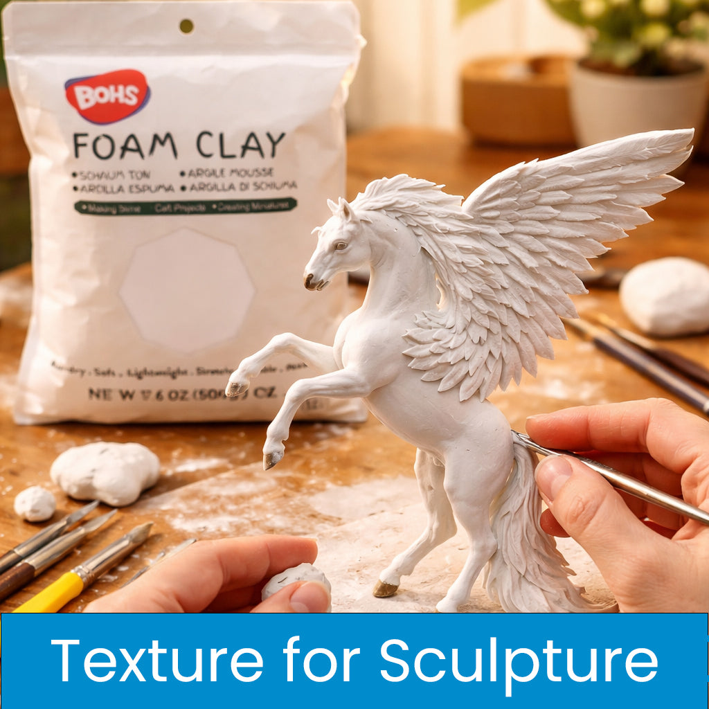 BOHS Modeling Foam Clay - Squishy,Soft, Air Dry -for School Project,Cosplay,Fake Bake, Slime Supplies-1.1 Lbs/ 500 Grams