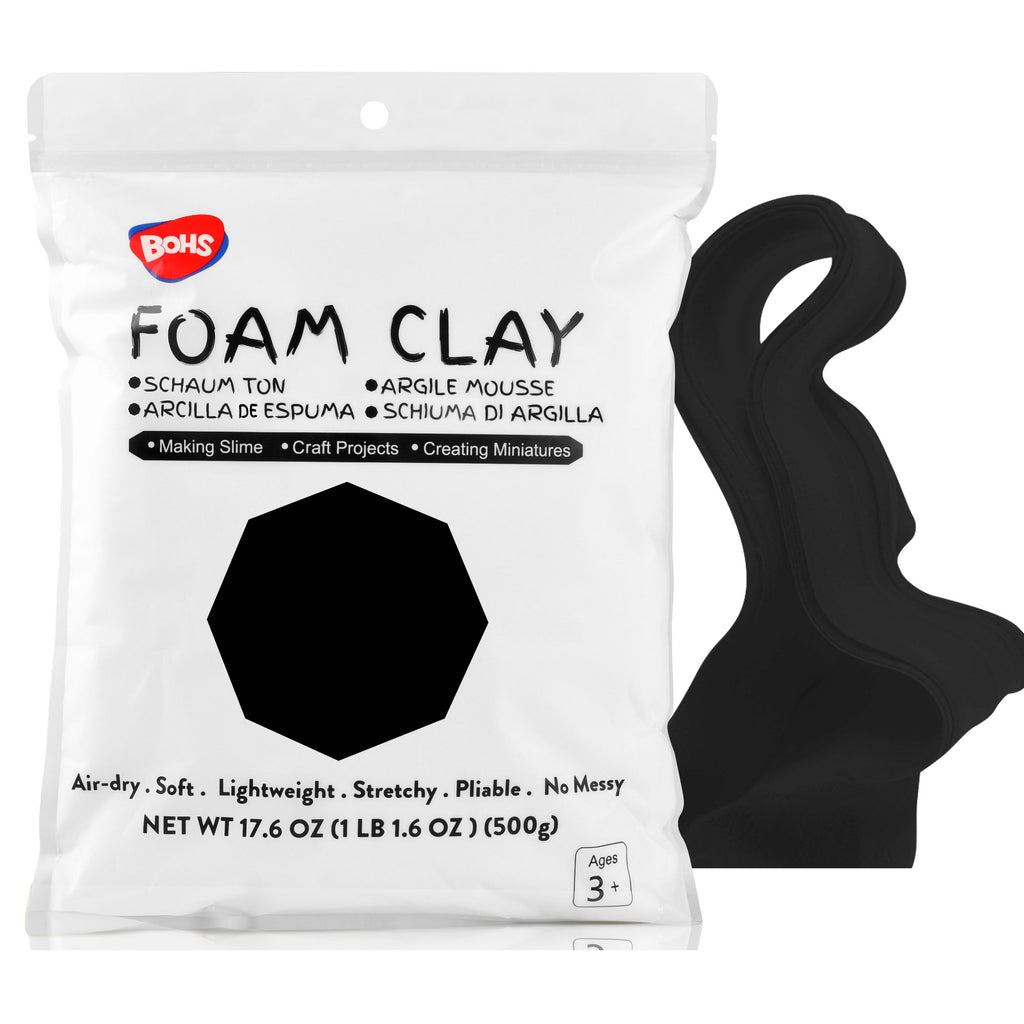 BOHS Modeling Foam Clay - Squishy,Soft, Air Dry -for School Project,Cosplay,Fake Bake, Slime Supplies-1.1 Lbs/ 500 Grams