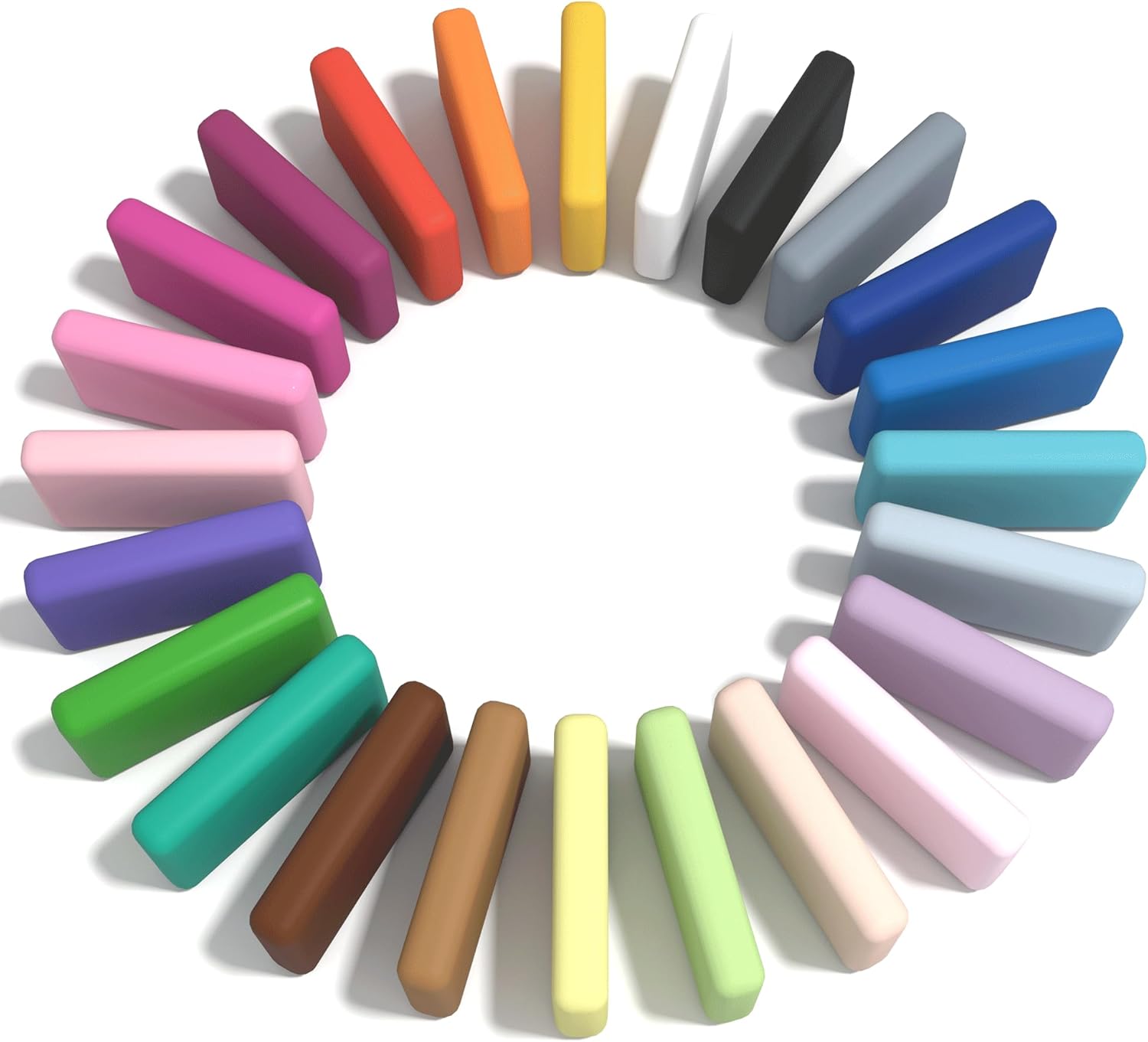 BOHS 24-Colors Foam Clay - for Cosplay,School Projects,Hand/Paw Print - Air Dry,Fine Texture,Pliable - 24 pcs,2.65 lbs,Ages 3 & Up