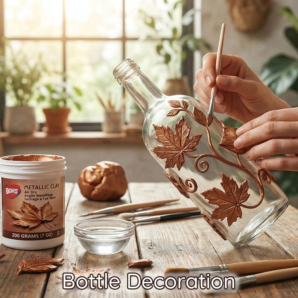 BOHS Copper Metallic Clay - 200g,Air Dry,Shiny - for Item Decoration, Figures,Props Sculpting Materials