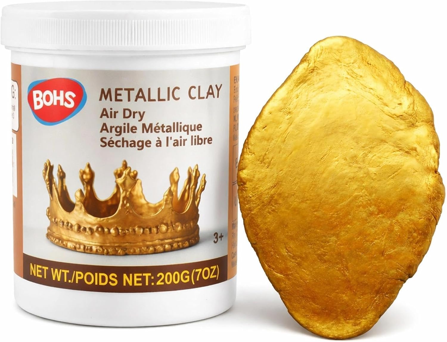 BOHS Golden Metallic Clay - 200g,Air Dry,Shiny - for Item Decoration, Figures,Props Sculpting Materials