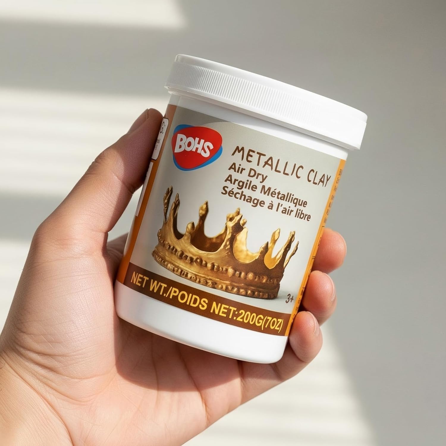 BOHS Golden Metallic Clay - 200g,Air Dry,Shiny - for Item Decoration, Figures,Props Sculpting Materials