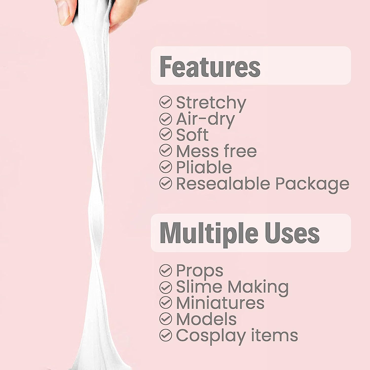 BOHS Modeling Foam Clay - Squishy,Soft, Air Dry -for School Project,Cosplay,Fake Bake, Slime Supplies-1.1 Lbs/ 500 Grams