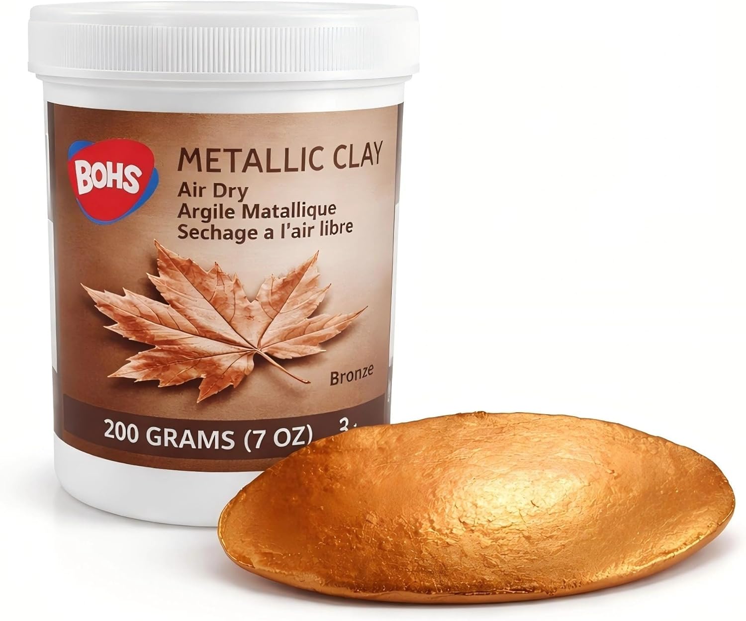 BOHS Copper Metallic Clay - 200g,Air Dry,Shiny - for Item Decoration, Figures,Props Sculpting Materials