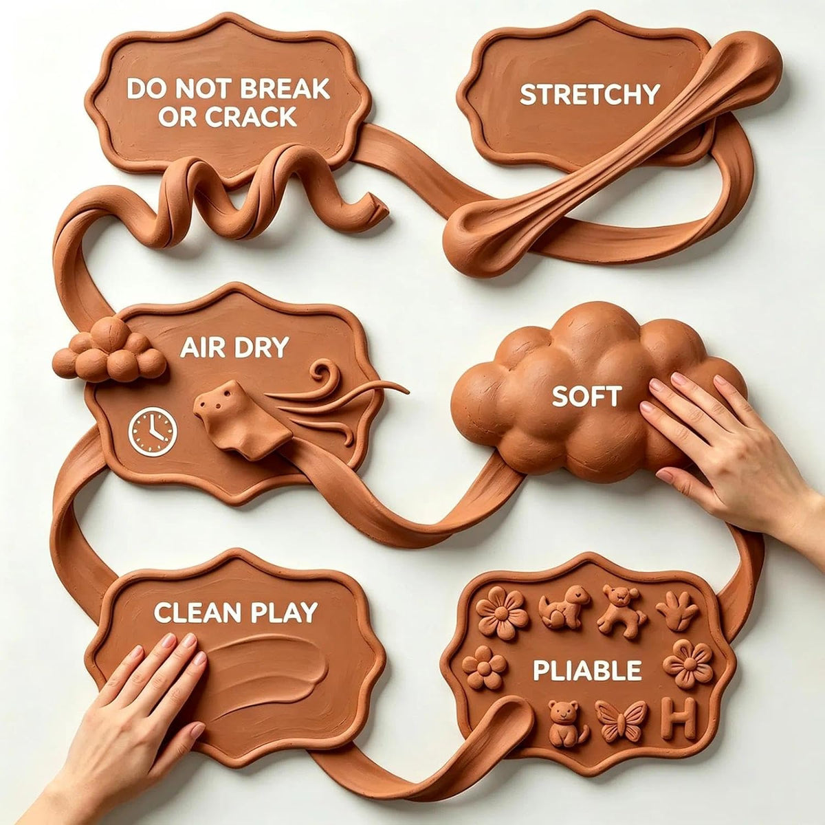 BOHS Milk Chocolate Brown Modeling Foam Clay - Squishy,Soft, Air Dry -for School Project,Cosplay,Fake Bake, Slime Supplies-1.1 Lbs/ 500 Grams bohs toys