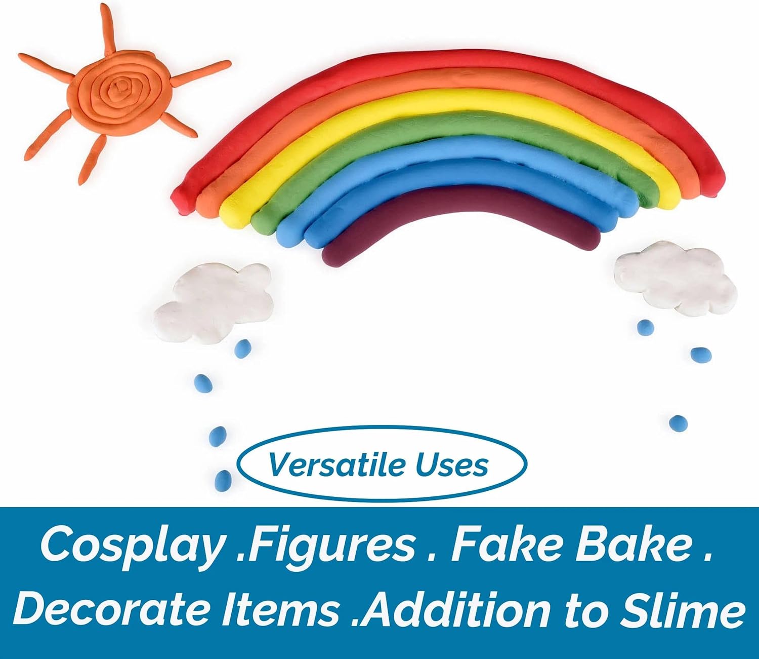 BOHS 24-Colors Foam Clay - for Cosplay,School Projects,Hand/Paw Print - Air Dry,Fine Texture,Pliable - 24 pcs,2.65 lbs,Ages 3 & Up