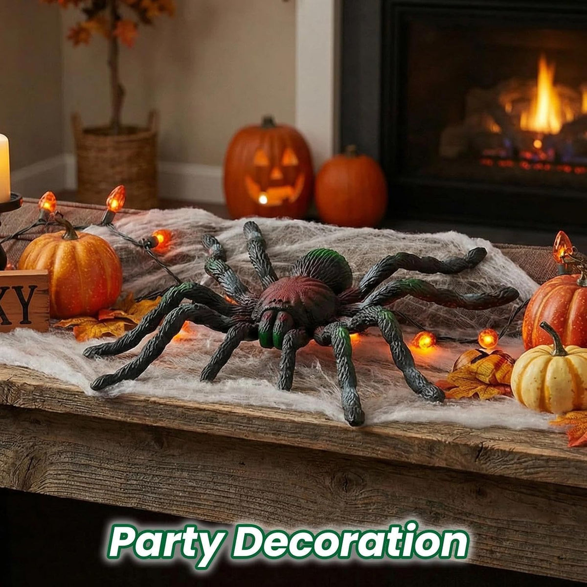 Realistic Squishy Spider - Halloween Prank Toy Scary Simulation Animal Model -Big Soft Stretchy- Stress Reliever bohs toys
