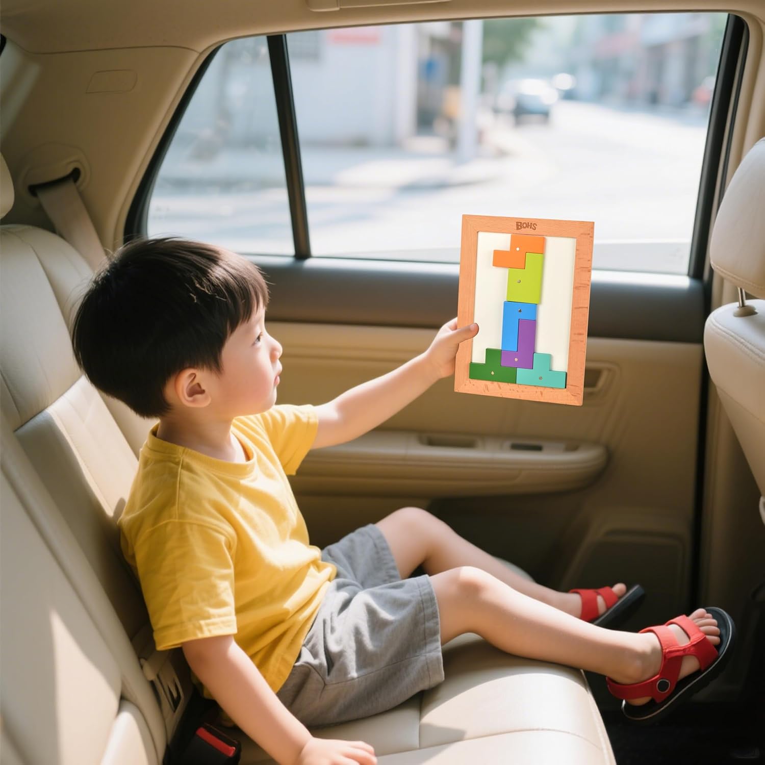 BOHS Wooden Magnetic Puzzle - Anti-Loss for Home and Travel Playing - Portable Russian Jigsaw Puzzle Brain Teaser Toy Gift for Kids