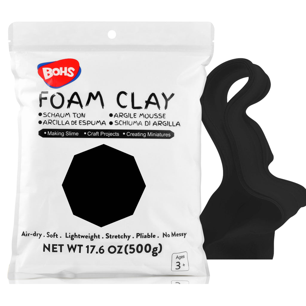 BOHS Modeling Foam Clay - Squishy,Soft, Air Dry -for School Project,Cosplay,Fake Bake, Slime Supplies-1.1 Lbs/ 500 Grams