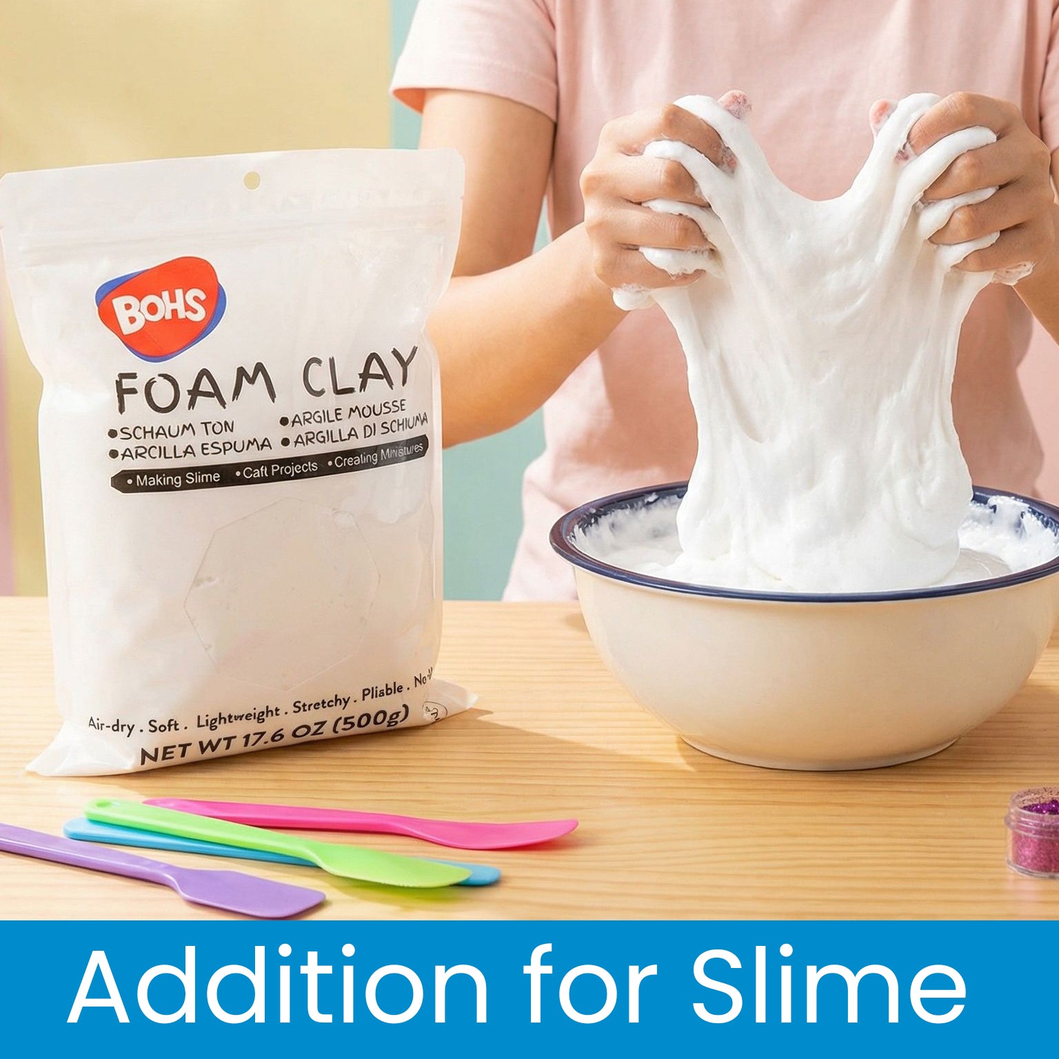 BOHS Modeling Foam Clay - Squishy,Soft, Air Dry -for School Project,Cosplay,Fake Bake, Slime Supplies-1.1 Lbs/ 500 Grams