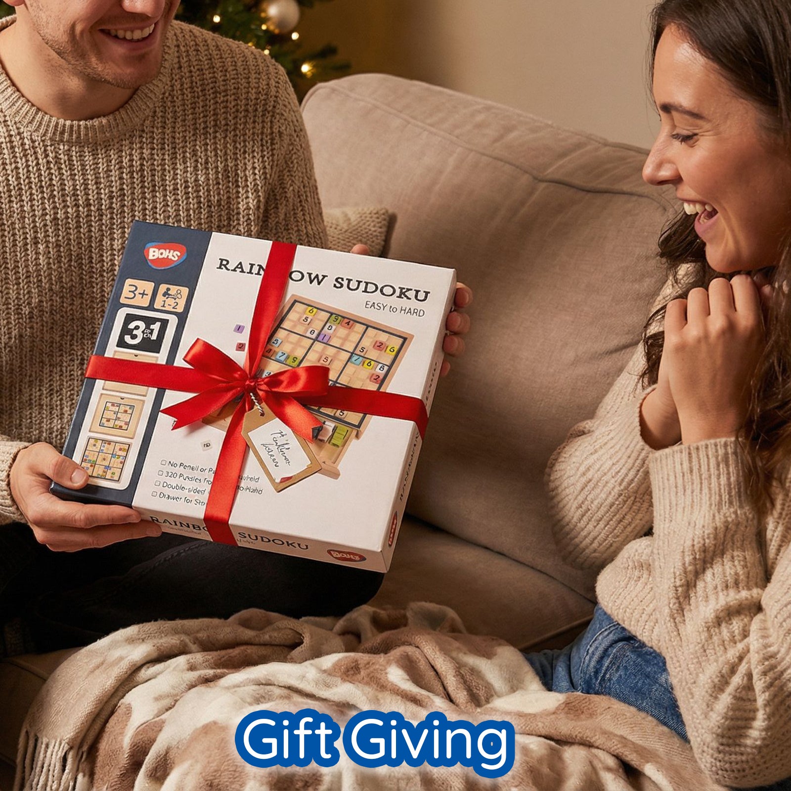 BOHS Wooden Color Sudoku - 3 in 1 Easy to Hard - with Book of 320 Sudoku Puzzles - Desktop Brain Teaser Game Toys