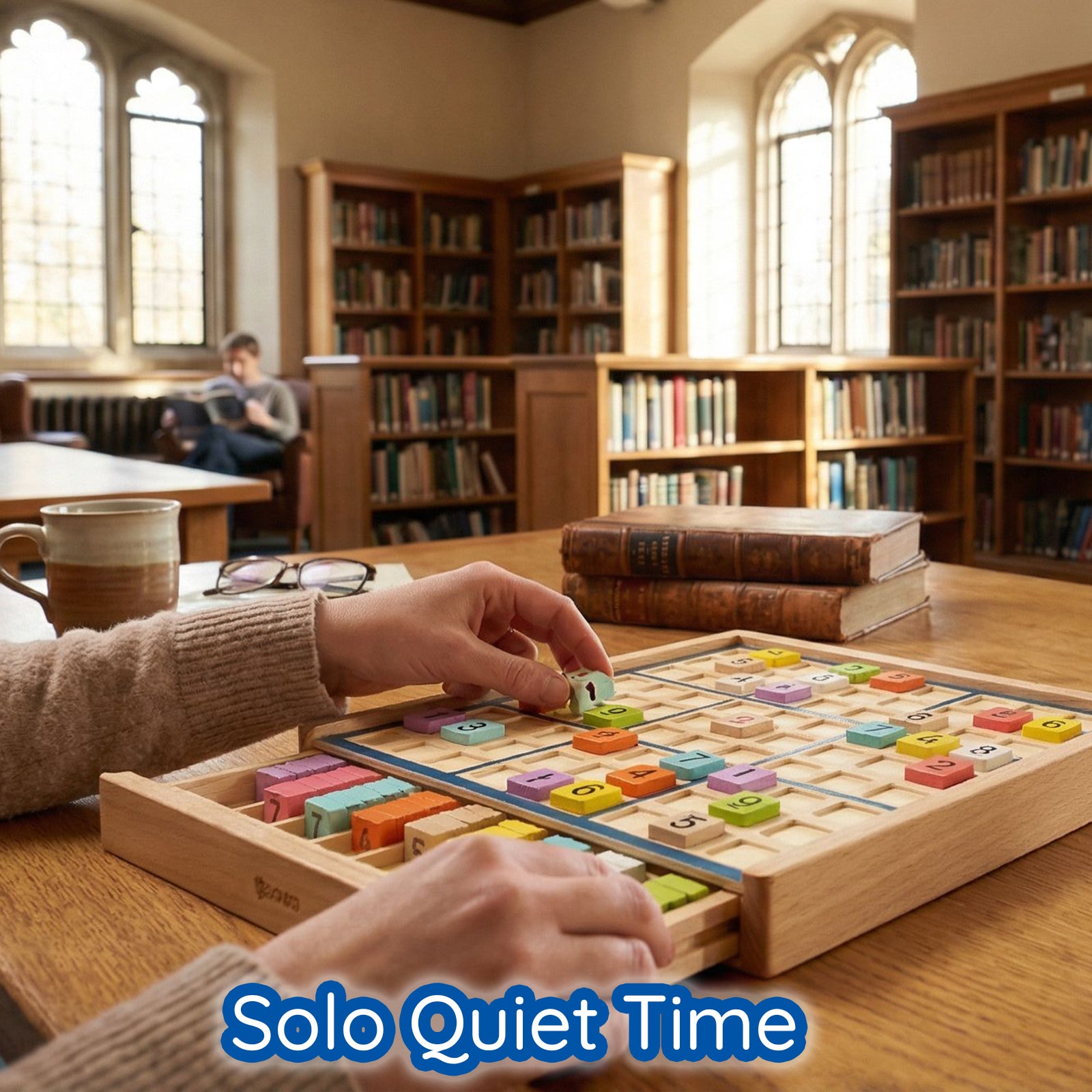 BOHS Wooden Color Sudoku - 3 in 1 Easy to Hard - with Book of 320 Sudoku Puzzles - Desktop Brain Teaser Game Toys