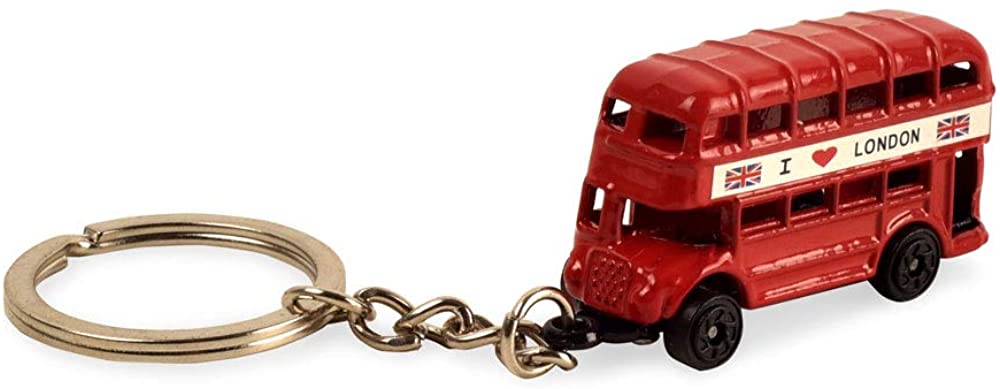 BOHS London Souvenir Gift - Íconos culturales británicos Landmark Die-cast Llavero Llavero - Modelo pequeño de metal en miniatura (5 piezas)