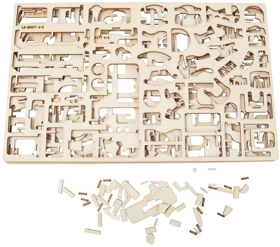 BOHS 1SET=34PCS Dollhouse Furnitures -Wooden 3D Puzzle - Scale Miniature Models Doll House DIY Accessorie