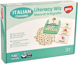 BOHS Italian Literacy Wiz Fun Game - See and Hide Spelling - 60 Flash Cards - Preschool Language Learning Educational Toys