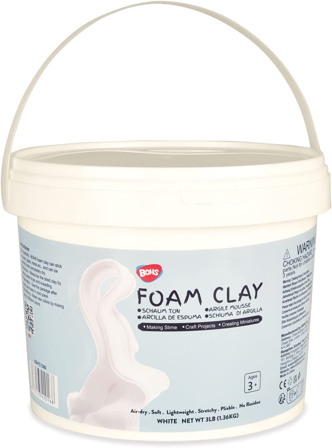 White Air Dry Lightweight Foam Clay