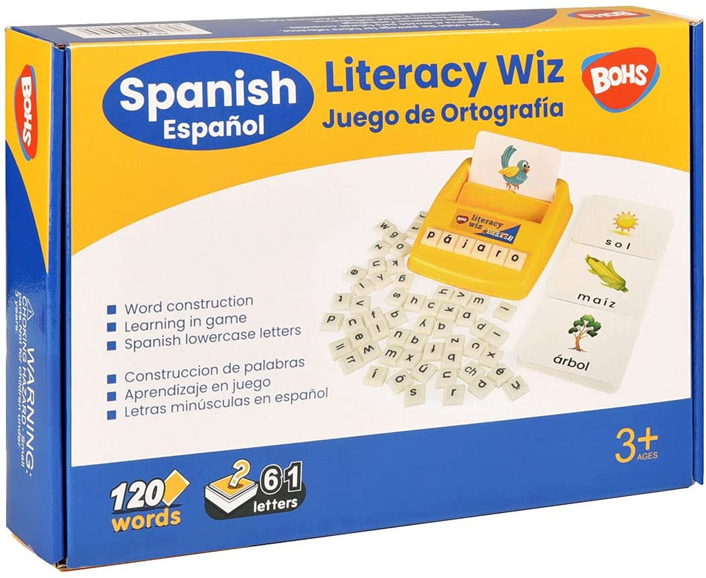 BOHS Spanish Literacy Wiz Fun Game - Espanol Lower Case Sight Words - 60 Flash Cards - Preschool Language Learning Educational Toys