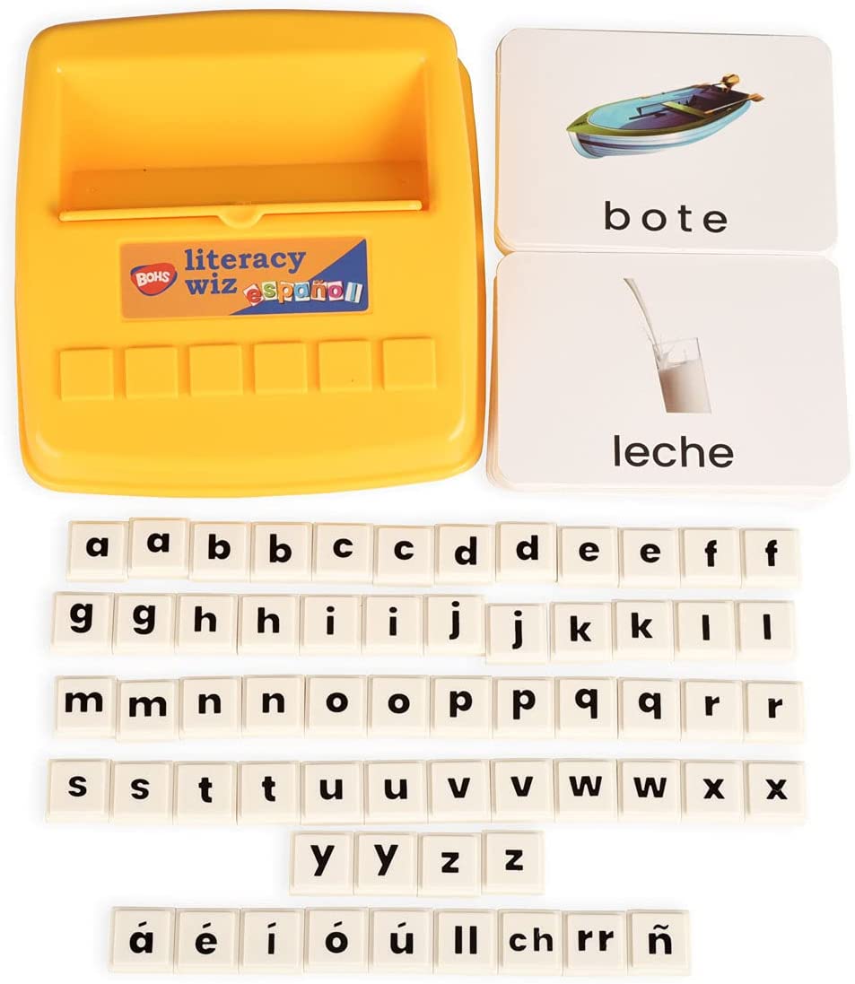 BOHS Spanish Literacy Wiz Fun Game - Espanol Lower Case 60 Flash Cards - Preschool Language Learning Educational Toys (Pack of 6)