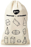 3D Shapes Guess Game - Solid Figures Geometry Miniature Set in Mystery Bag - Wooden Montessori Toys - Pack of 10pcs - Ages 3 and Up