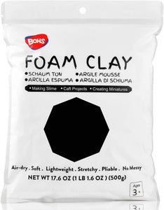 BOHS White Ultra-Light Slime and Foam Modeling Clay, Air Dry, para artes y manualidades preescolares, 1.1 lbs / 500 gramos