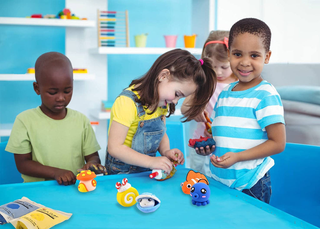 BOHS Primary Colors Ultra-Light Slime and Foam Modeling Clay, Air Dry, Preschool Arts & Crafts-1.1 Pound / 500 Grams