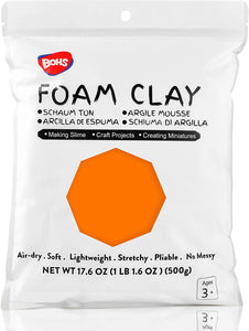 BOHS Orange Modeling Foam Clay - Squishy,Soft, Air Dry -for School Pro –  BOHS Toys