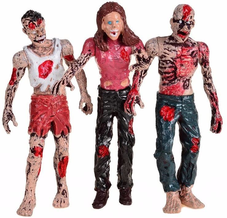 BOHS Zombie Dolls Action Figures Toys - Gift Package - Articulated Joints Miniature Model - 4 Inches - Pack of 6