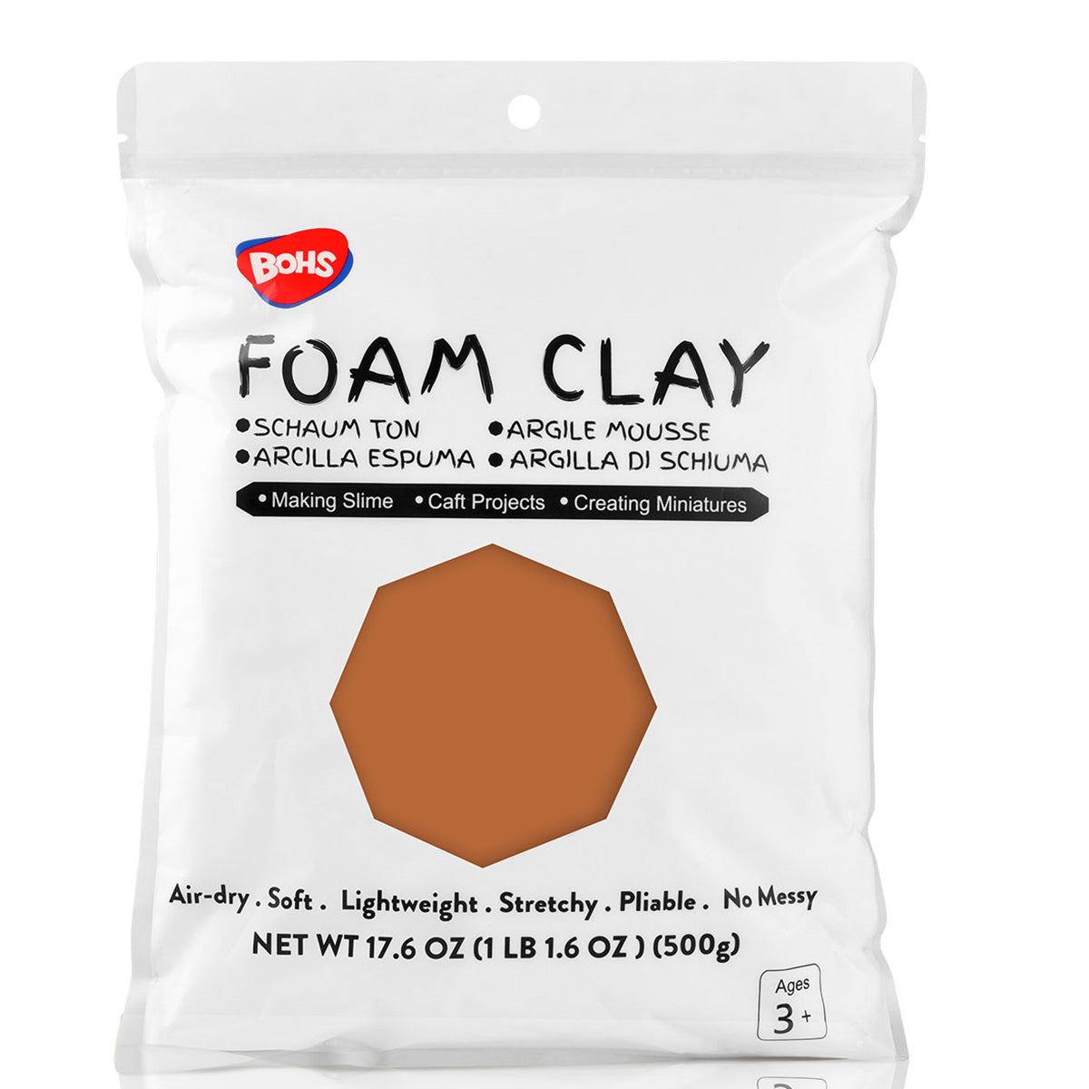 BOHS White Ultra-Light Slime and Foam Modeling Clay, Air Dry, para artes y manualidades preescolares, 1.1 lbs / 500 gramos