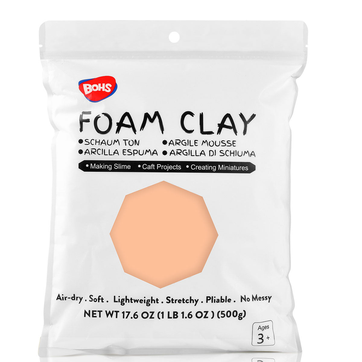 BOHS White Ultra-Light Slime and Foam Modeling Clay, Air Dry, para artes y manualidades preescolares, 1.1 lbs / 500 gramos